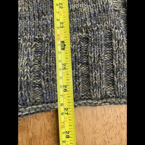 Express Mens Sz L Full Zip Sweater Jacket y2k Chunky Heavy Grunge Academia Green - Picture 9 of 11